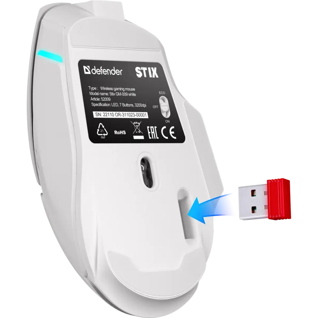 Мышь Defender Stix GM-009 White (52009) UA