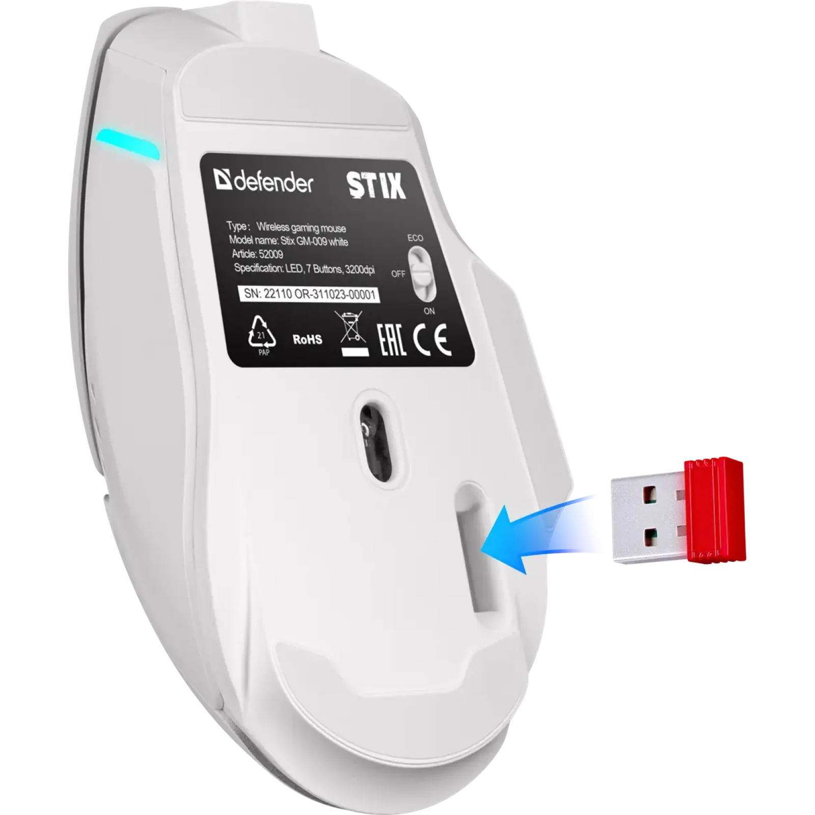 Мышь Defender Stix GM-009 White (52009) UA