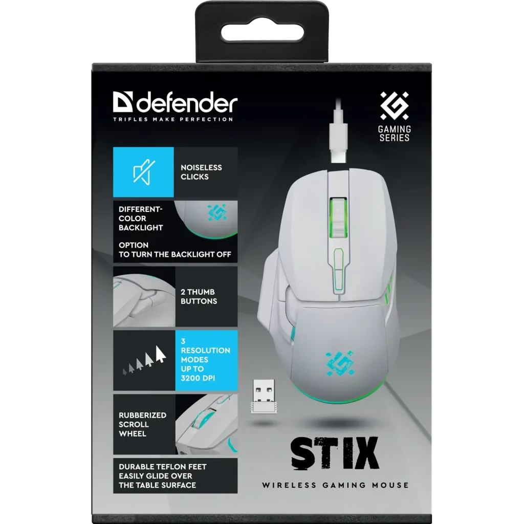 Мышь Defender Stix GM-009 White (52009) UA