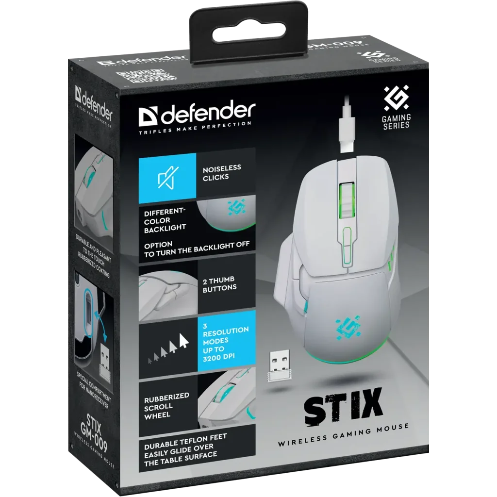 Мышь Defender Stix GM-009 White (52009) UA