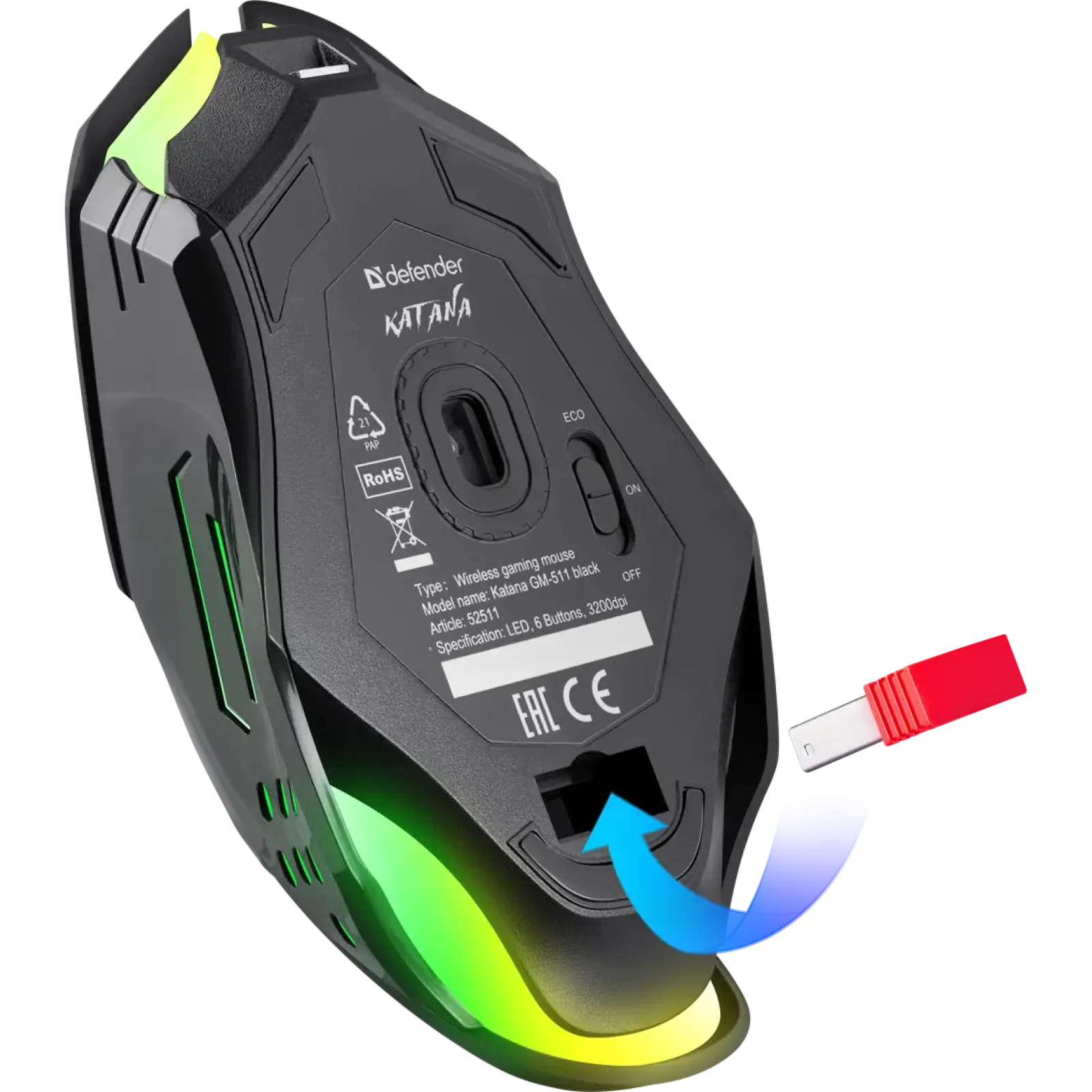 Миша Defender Katana GM-511 Black (52511) UA