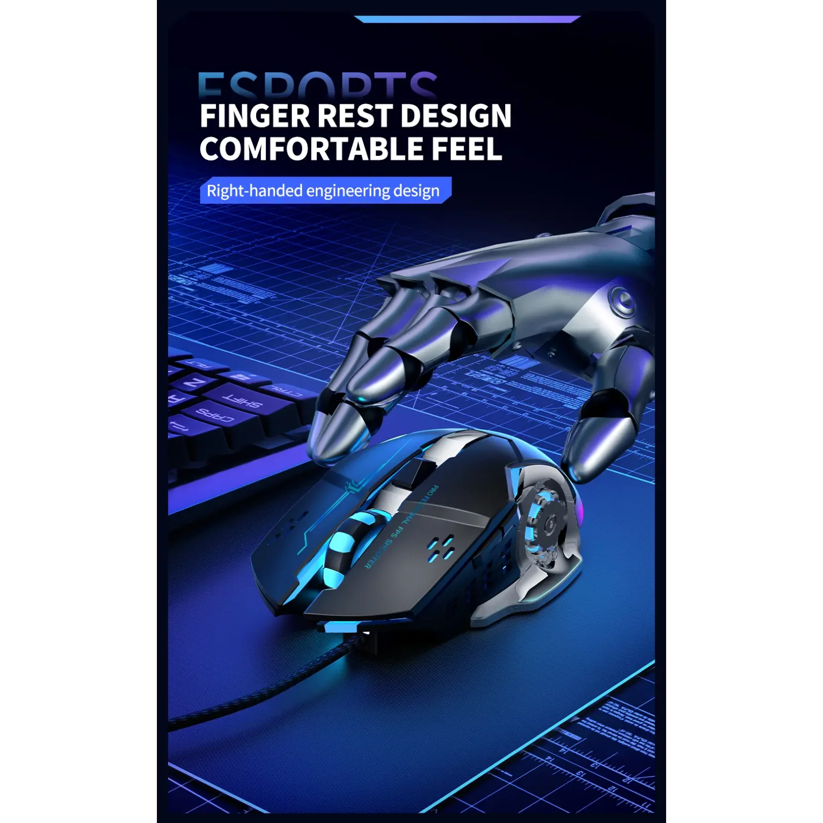 Мышь XO M10 Gaming Mechanical 6-Button Light Emitting Black+Silver UA