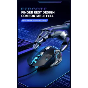 Миша XO M10 Gaming Mechanical 6-Button Light Emitting Black+Silver UA