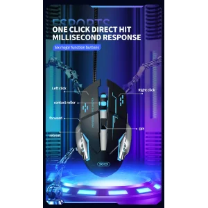 Миша XO M10 Gaming Mechanical 6-Button Light Emitting Black+Silver UA