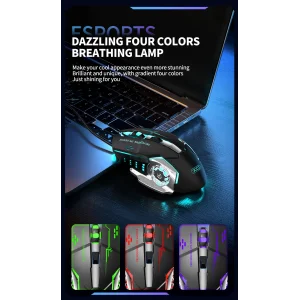 Миша XO M10 Gaming Mechanical 6-Button Light Emitting Black+Silver UA