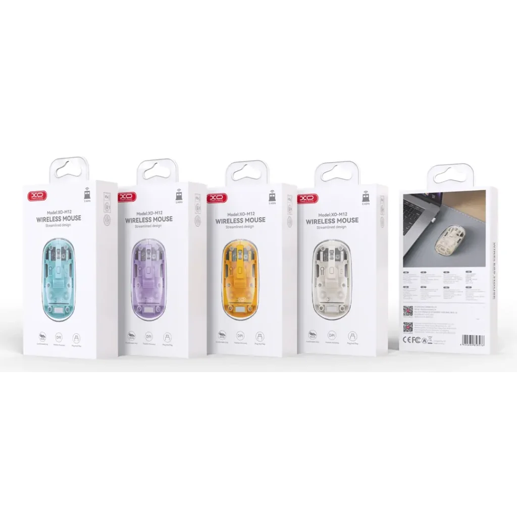 Миша XO M12 Bluetooth wireless transparent Purple UA