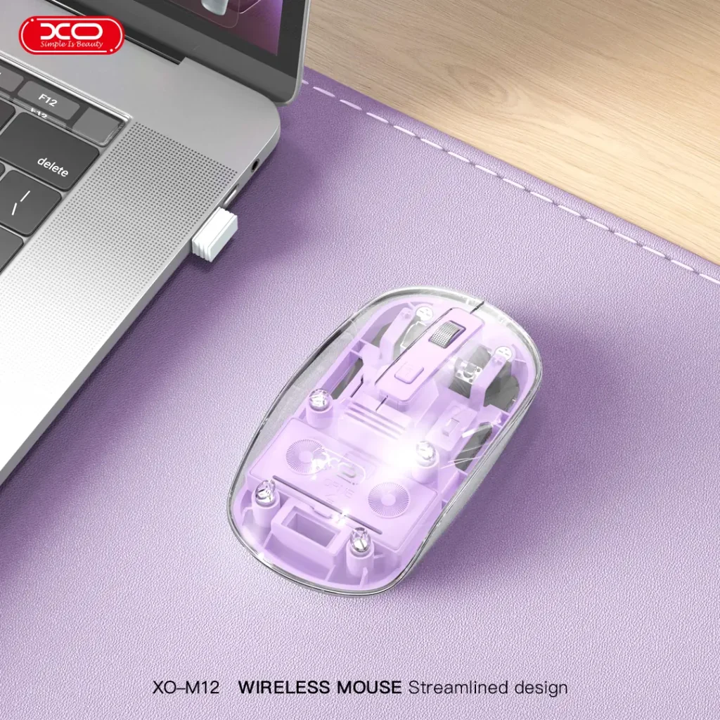 Миша XO M12 Bluetooth wireless transparent Purple UA