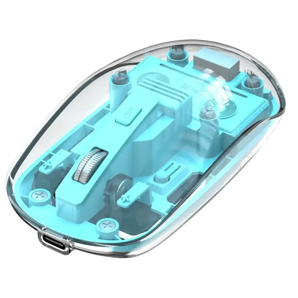Миша XO M12 Bluetooth wireless transparent Blue UA