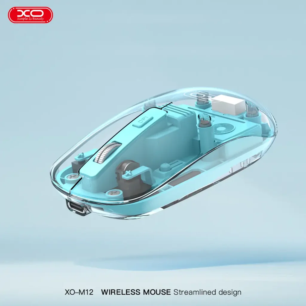 Миша XO M12 Bluetooth wireless transparent Blue UA