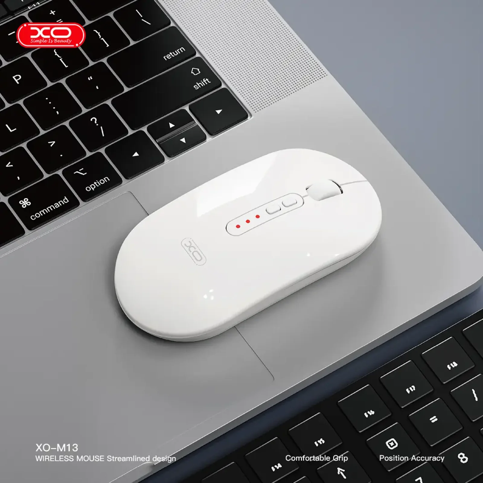 Мышь XO M13 Tri-mode Bluetooth Wireless Silent White UA
