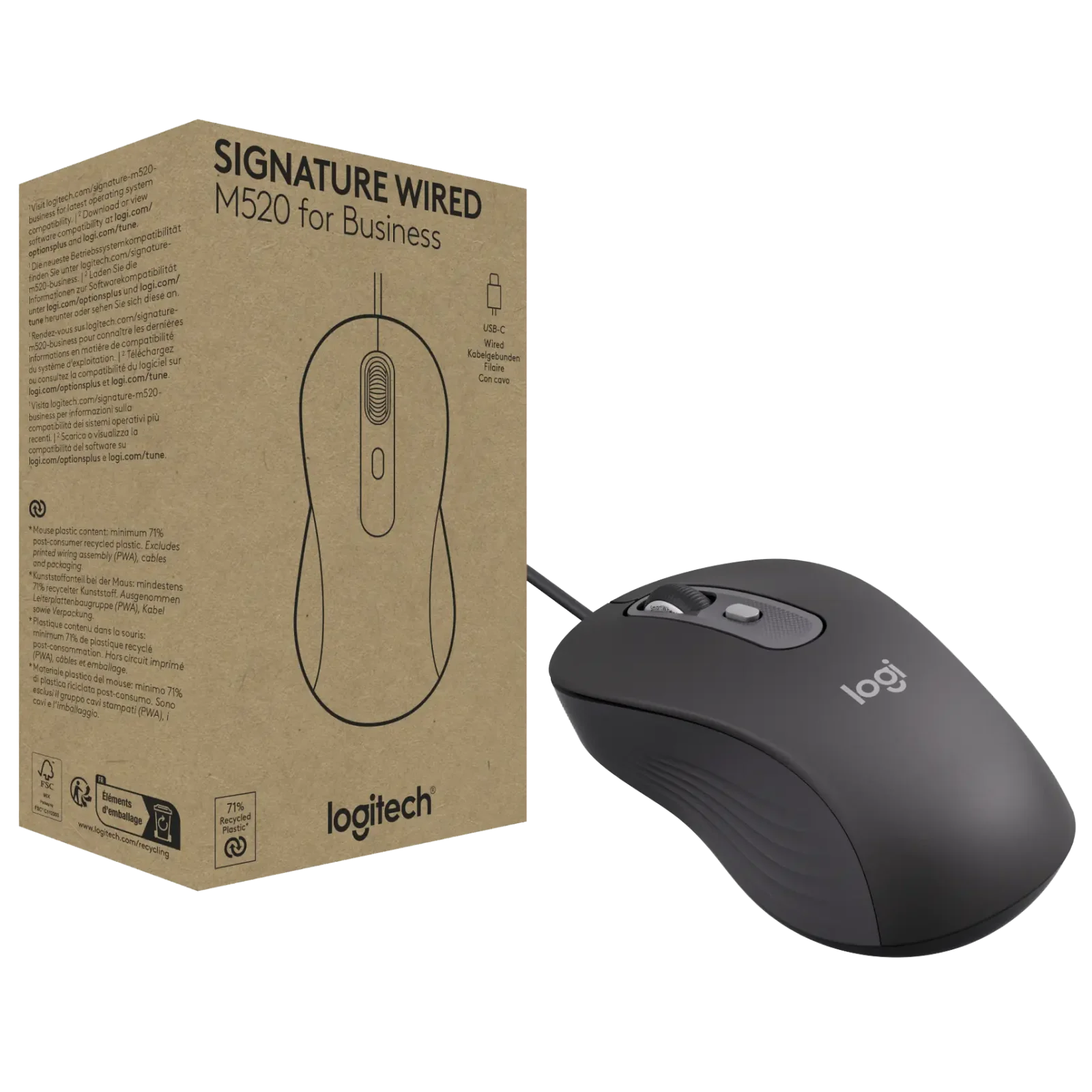 Миша Logitech Signature M520 for Business - GRAPHITE (910-007511) UA
