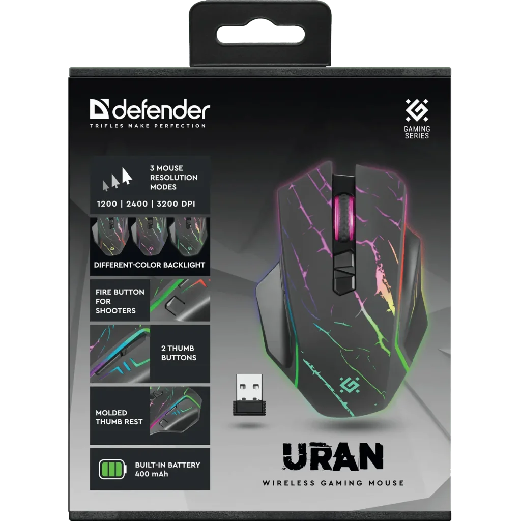 Миша Defender Uran GM-503 LED Black (52503) UA