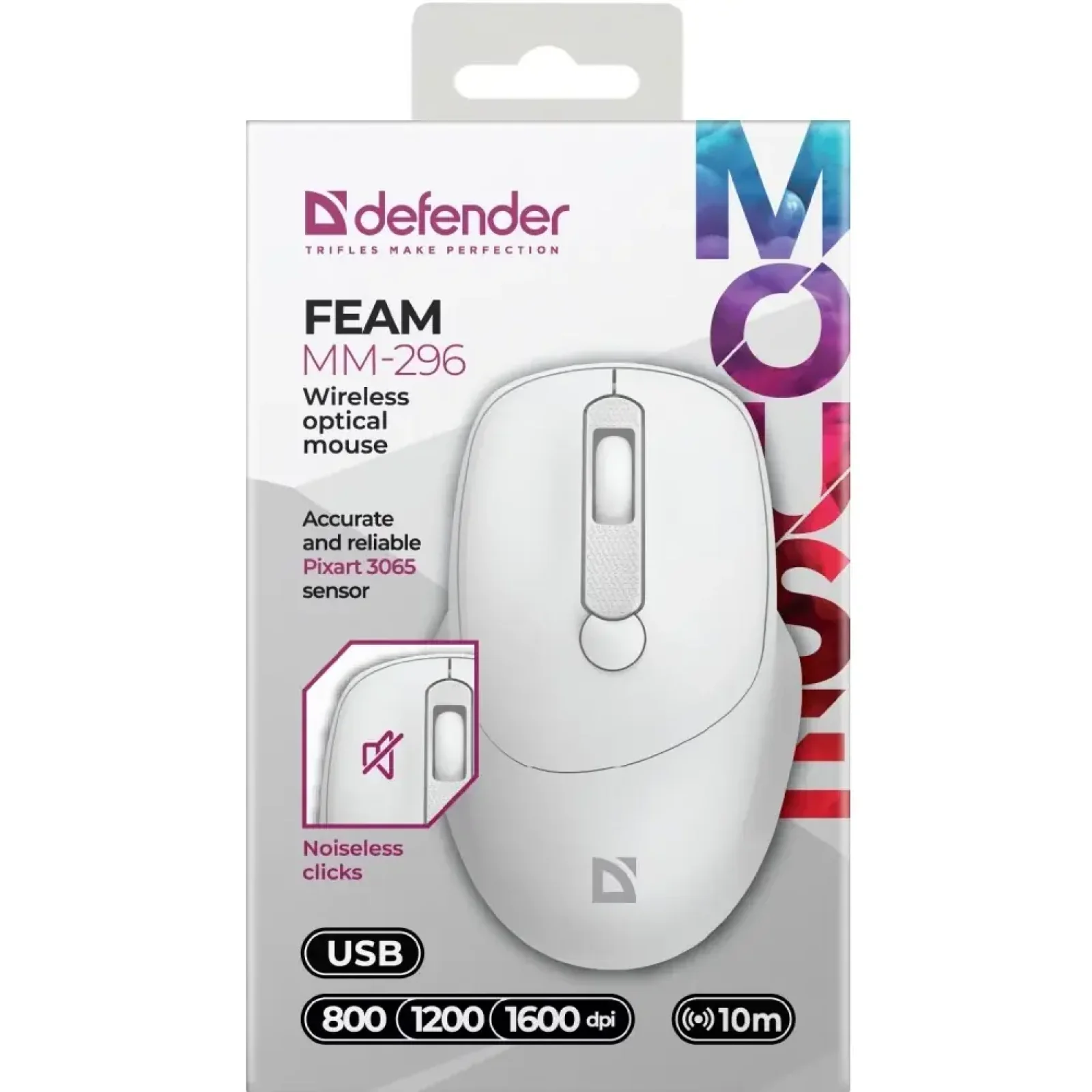 Мышь Defender Feam MM-296 White (52297) UA