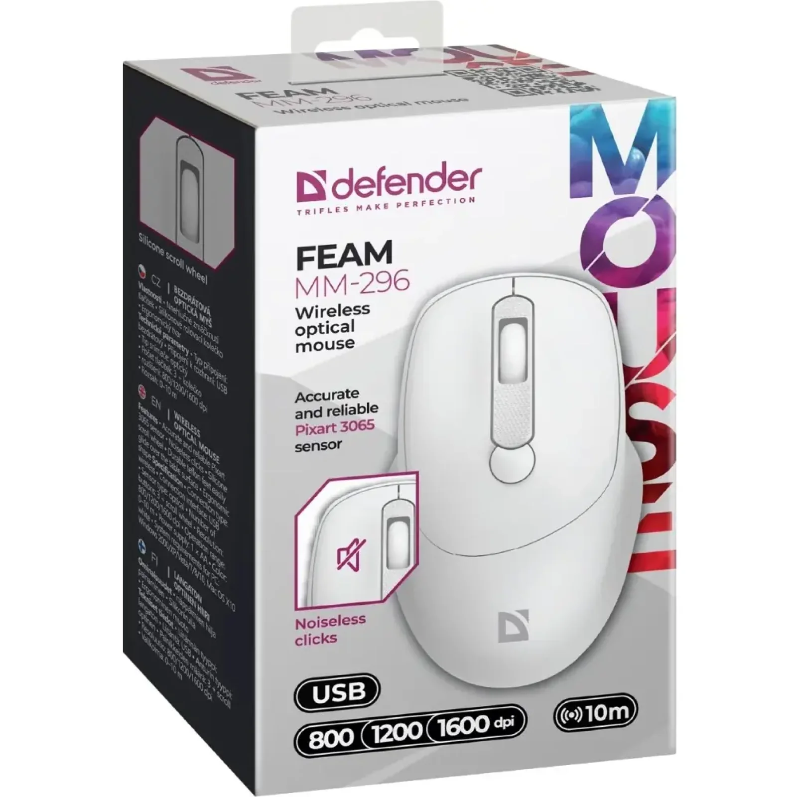 Мышь Defender Feam MM-296 White (52297) UA