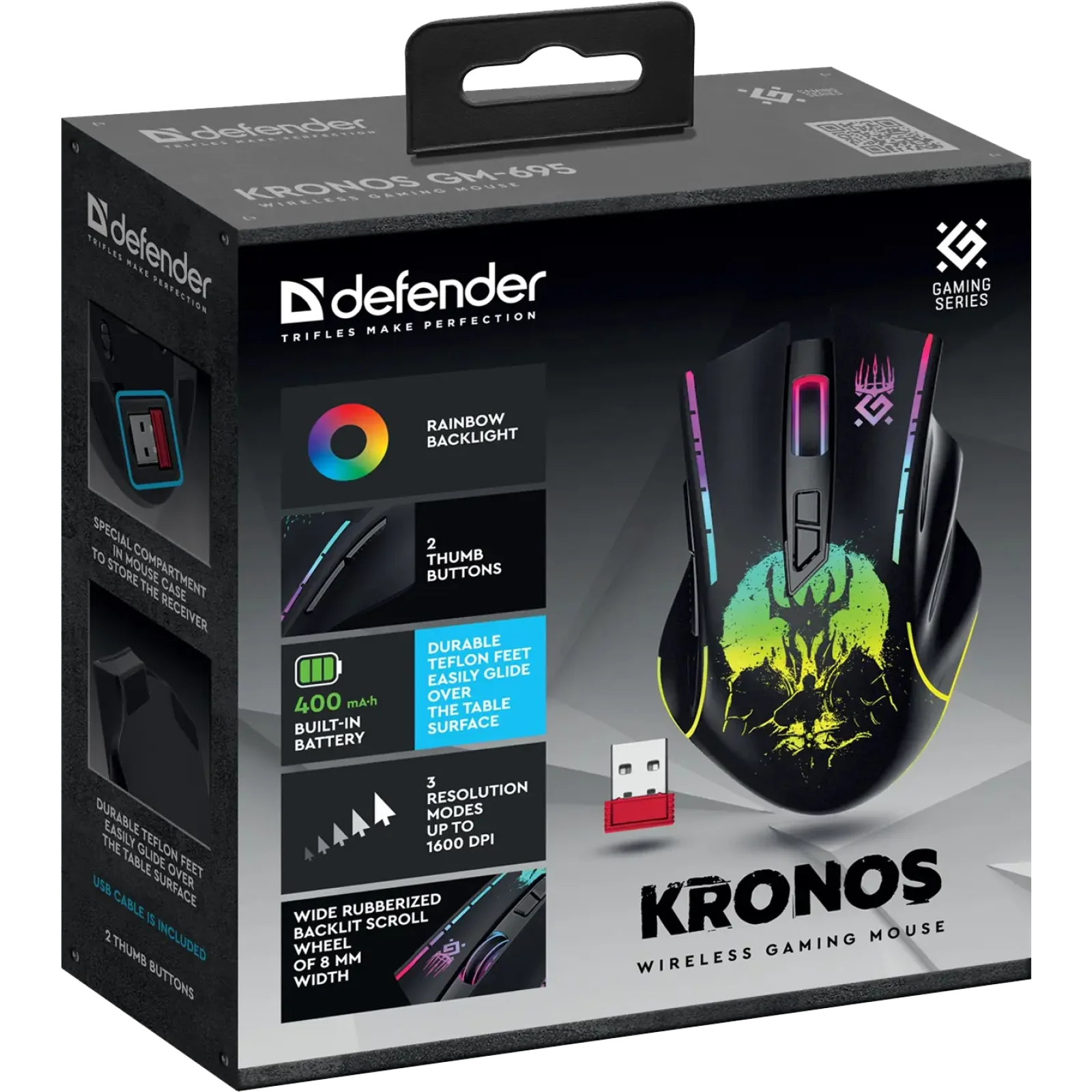 Миша Defender Kronos GM-695 Black (52695) UA