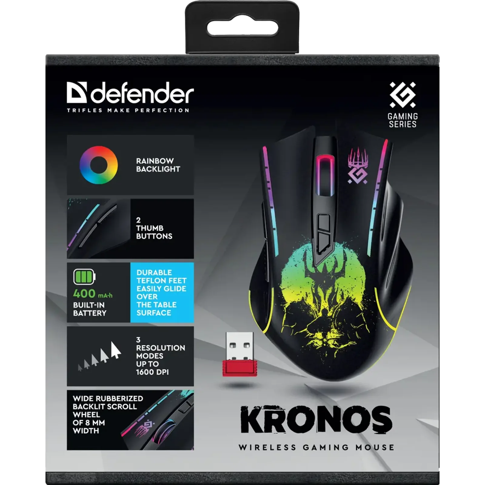 Миша Defender Kronos GM-695 Black (52695) UA