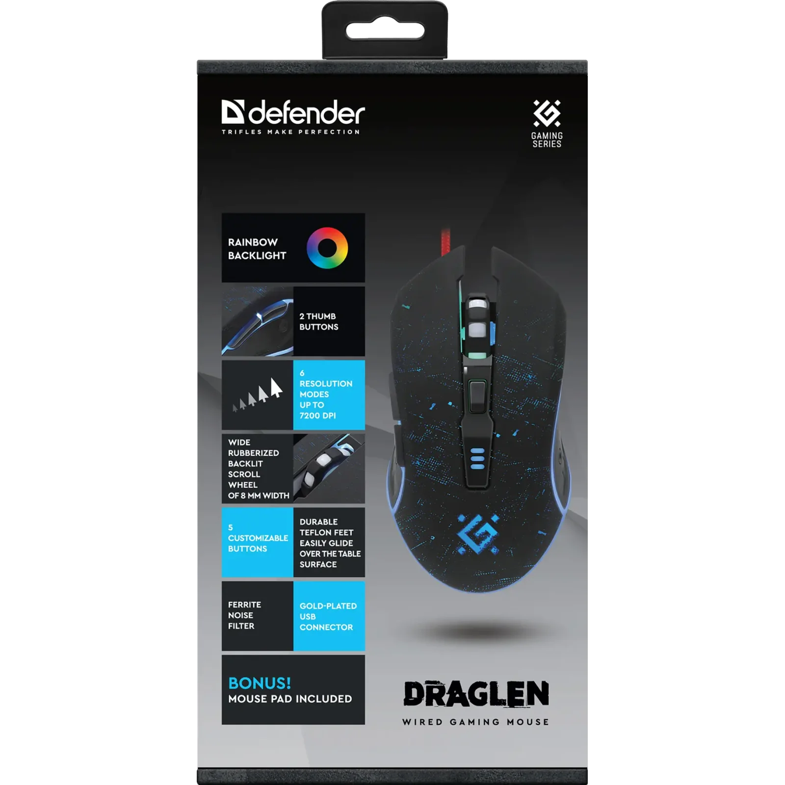 Миша Defender Draglen GM-907 Black (52907) UA