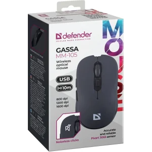 Миша Defender Gassa MM-105 Black (52105) UA