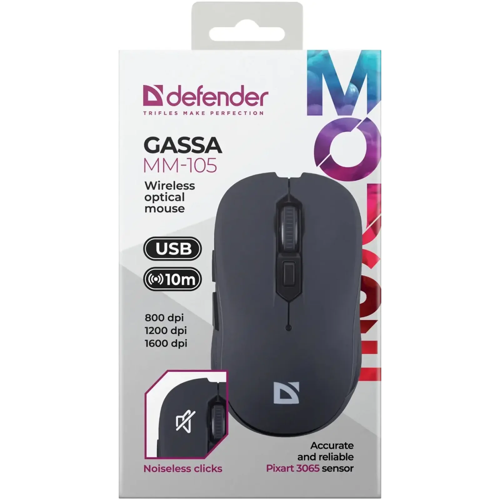 Миша Defender Gassa MM-105 Black (52105) UA