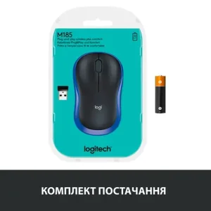 Миша Logitech Wireless Mouse M185 BLUE - EWR2 (910-002236) UA