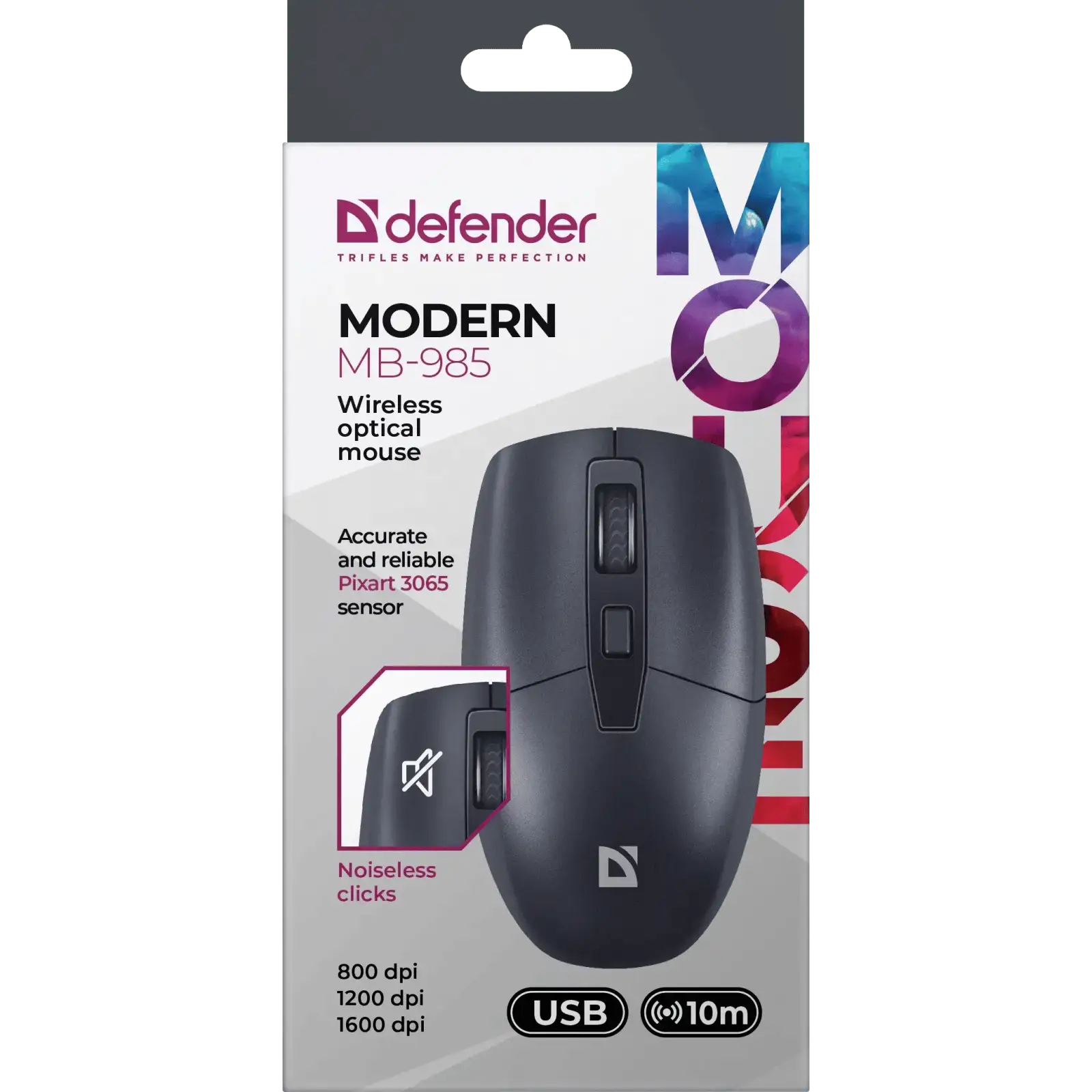 Миша Defender Modern MB-985 Black (52985) UA