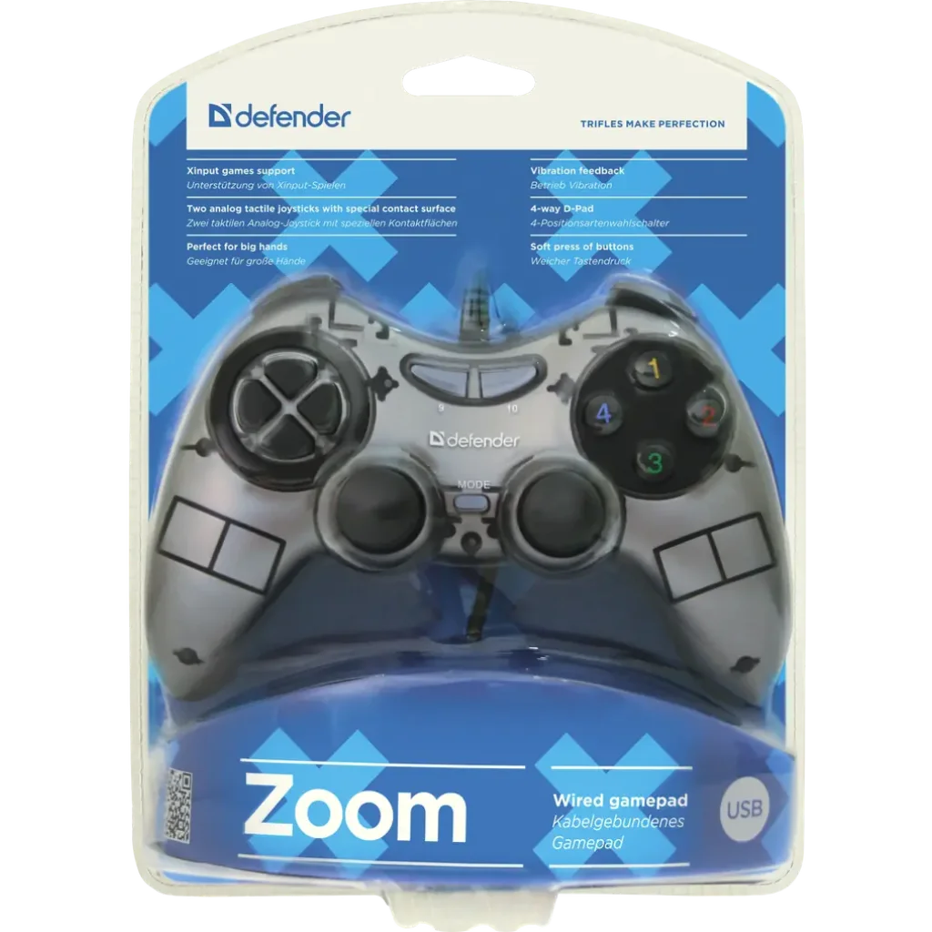 Ігр.маніпулятор DEFENDER (64244) Zoom геймпад USB UA