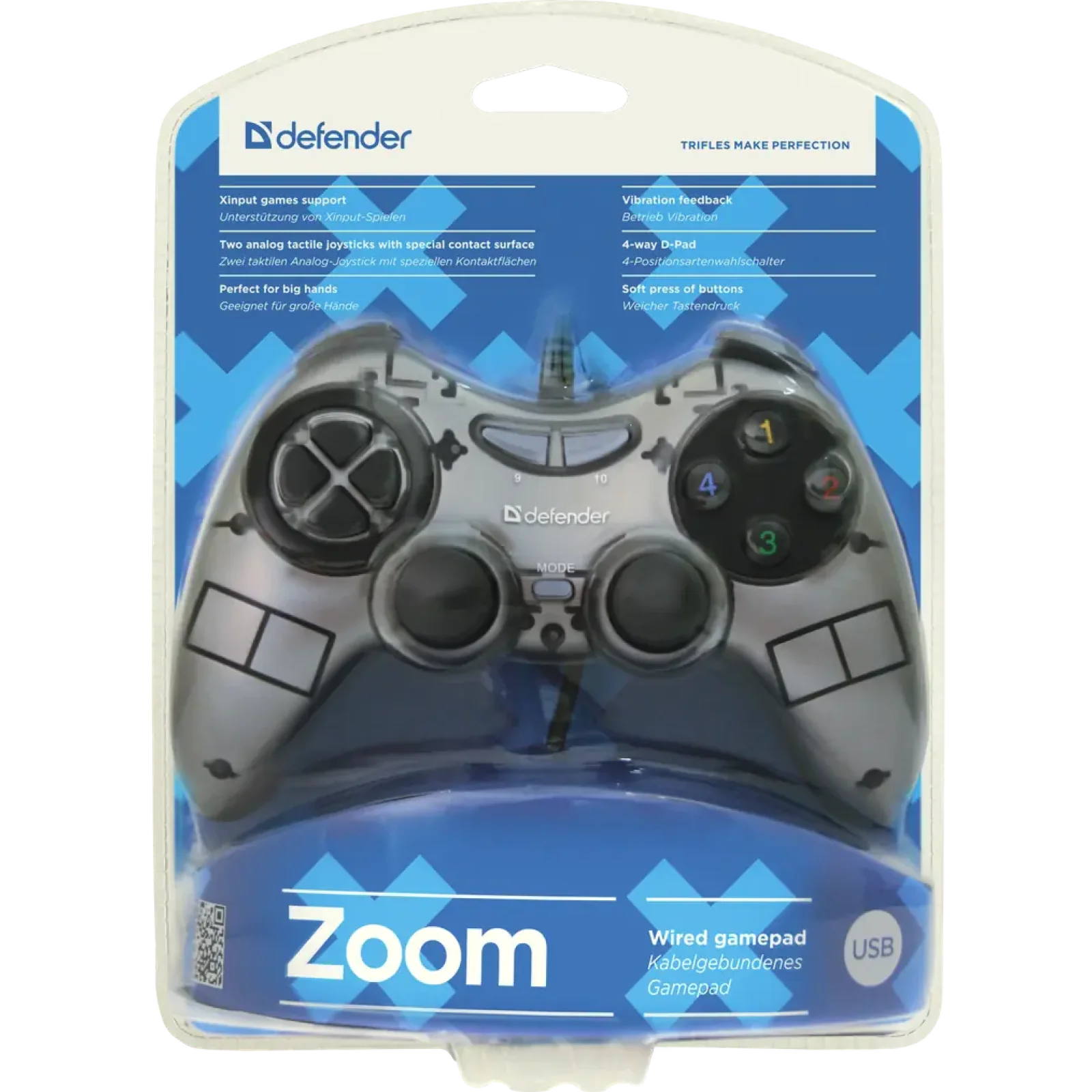 Ігр.маніпулятор DEFENDER (64244) Zoom геймпад USB UA