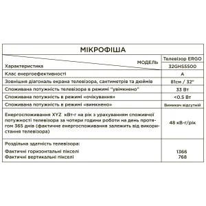 Телевизор ERGO 32GHS5500 UA