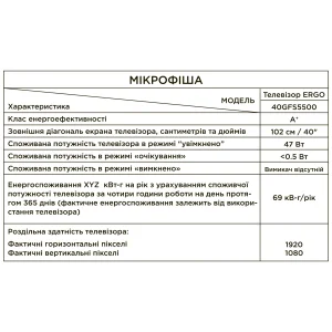 Телевізор ERGO 40GFS5500 UA