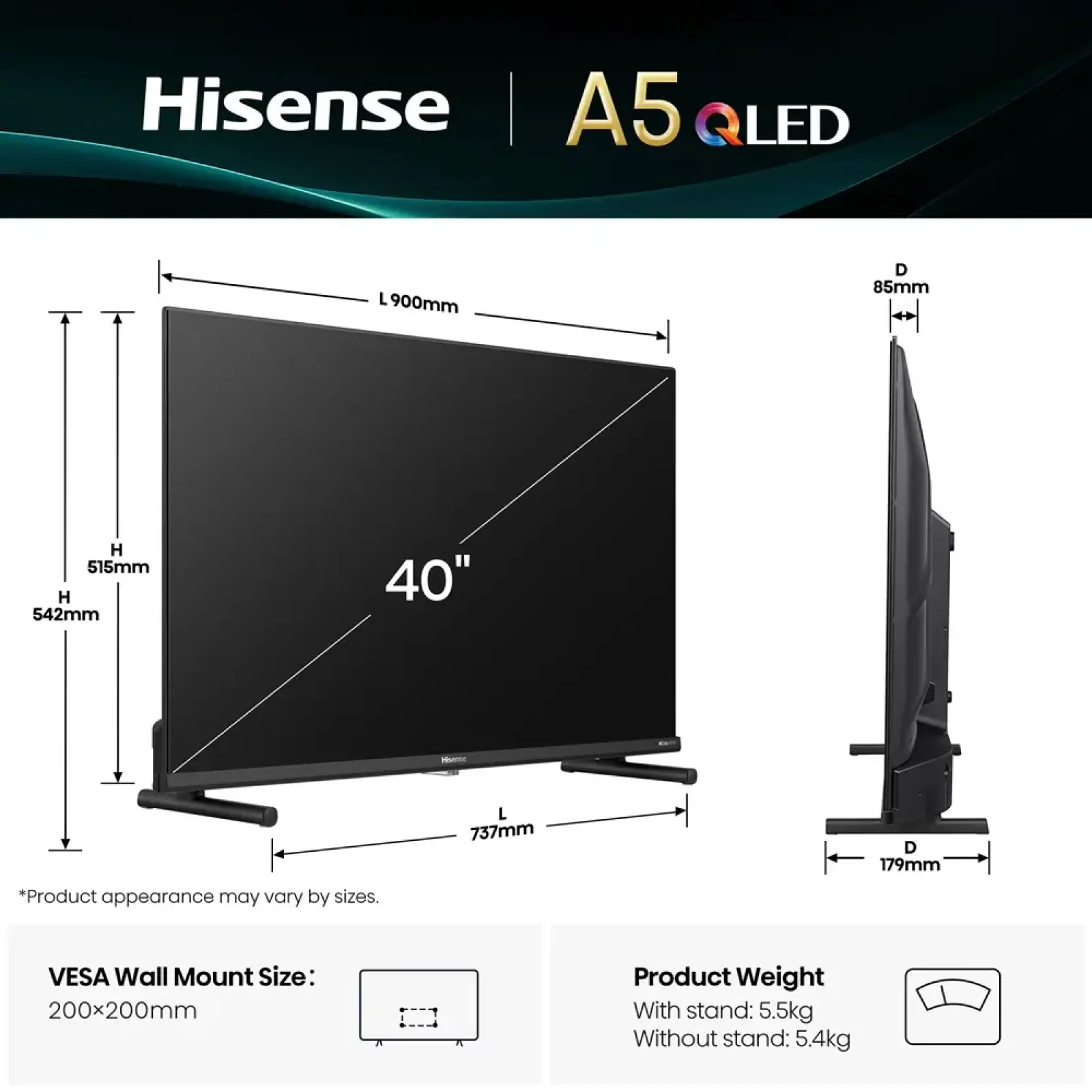 Телевизор Hisense 40A5Q UA