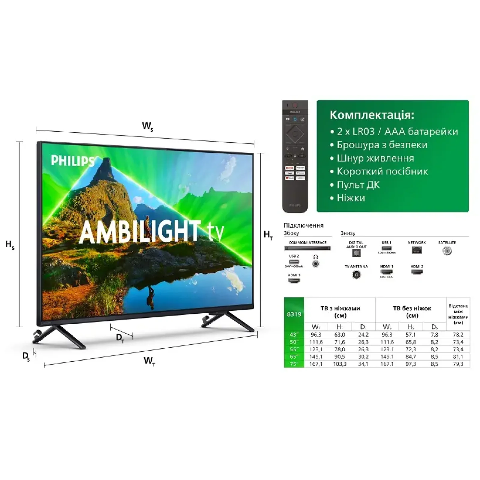 Телевізор Philips 55PUS8319/12 UA