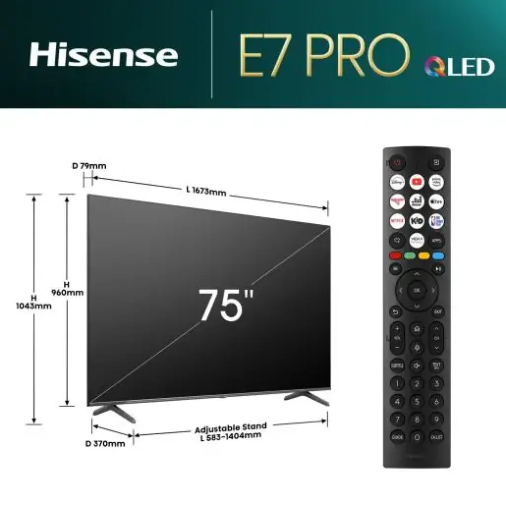 Телевізор Hisense 75E7NQ PRO UA