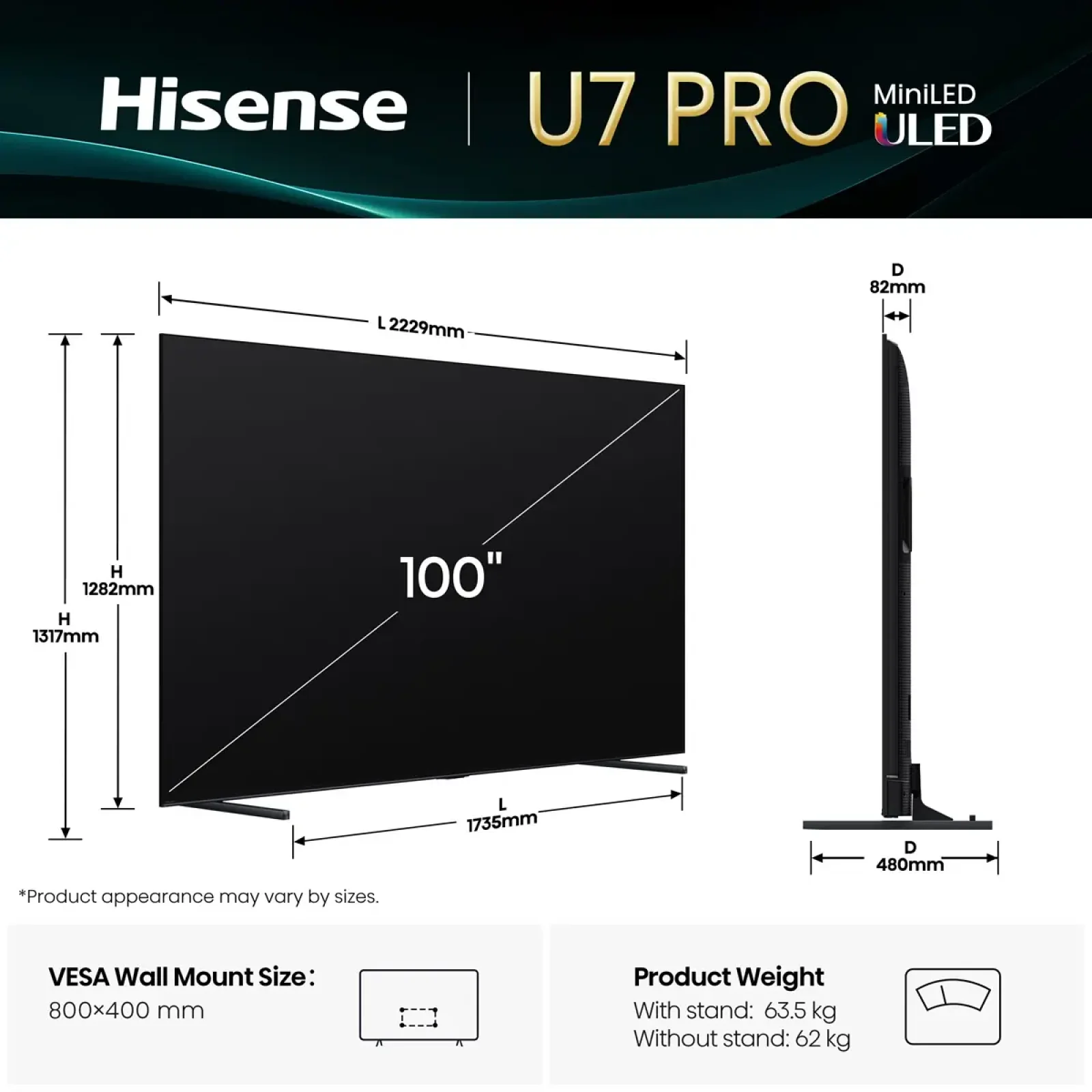 Телевизор Hisense 100U7Q PRO UA