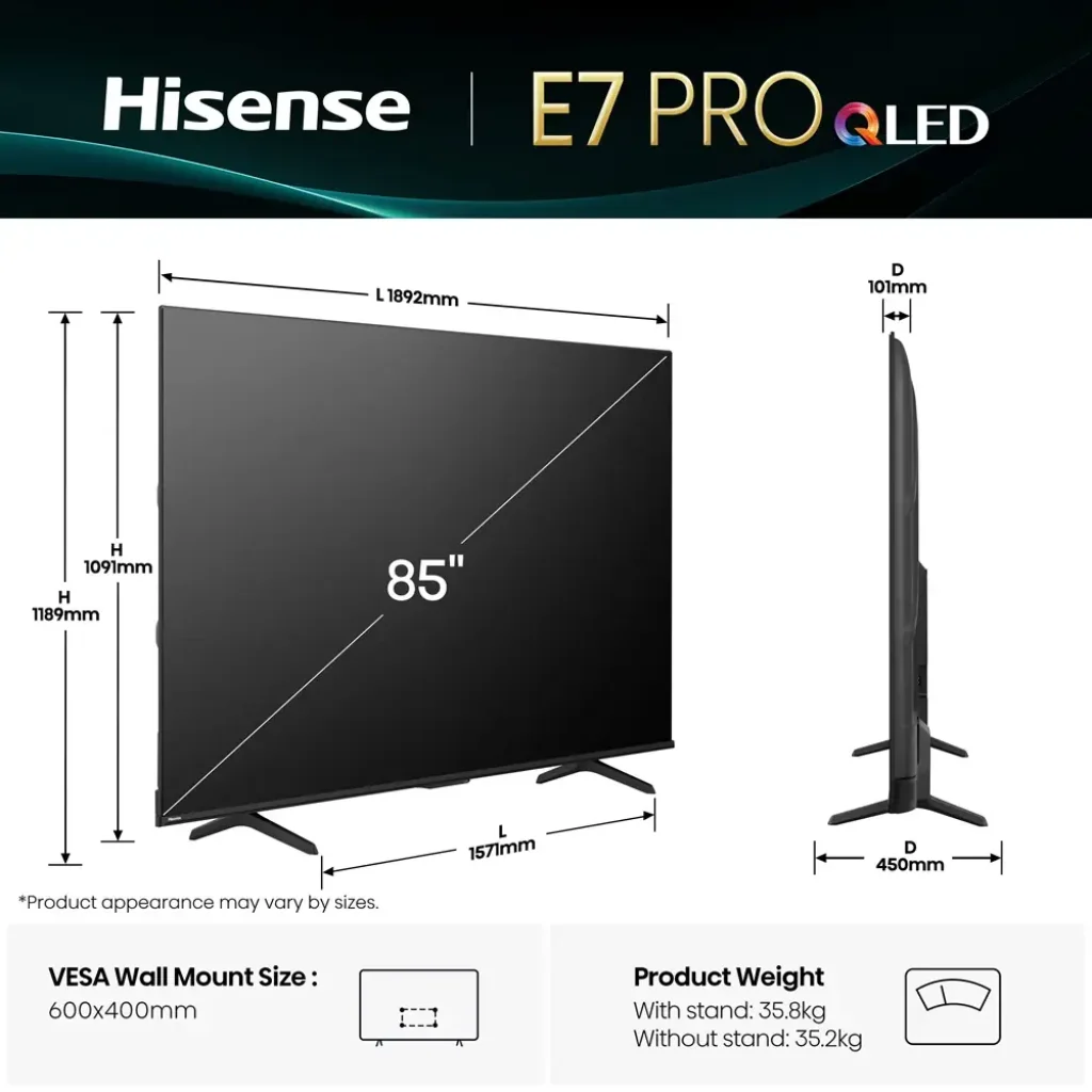 Телевизор Hisense 85E7Q PRO UA