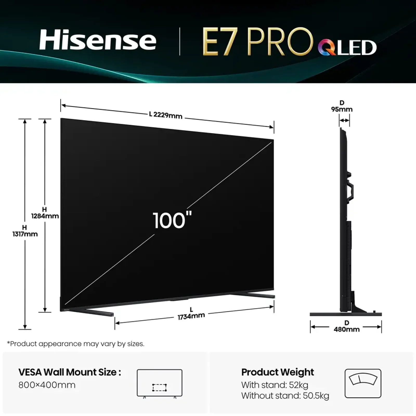 Телевізор Hisense 100E7Q PRO UA