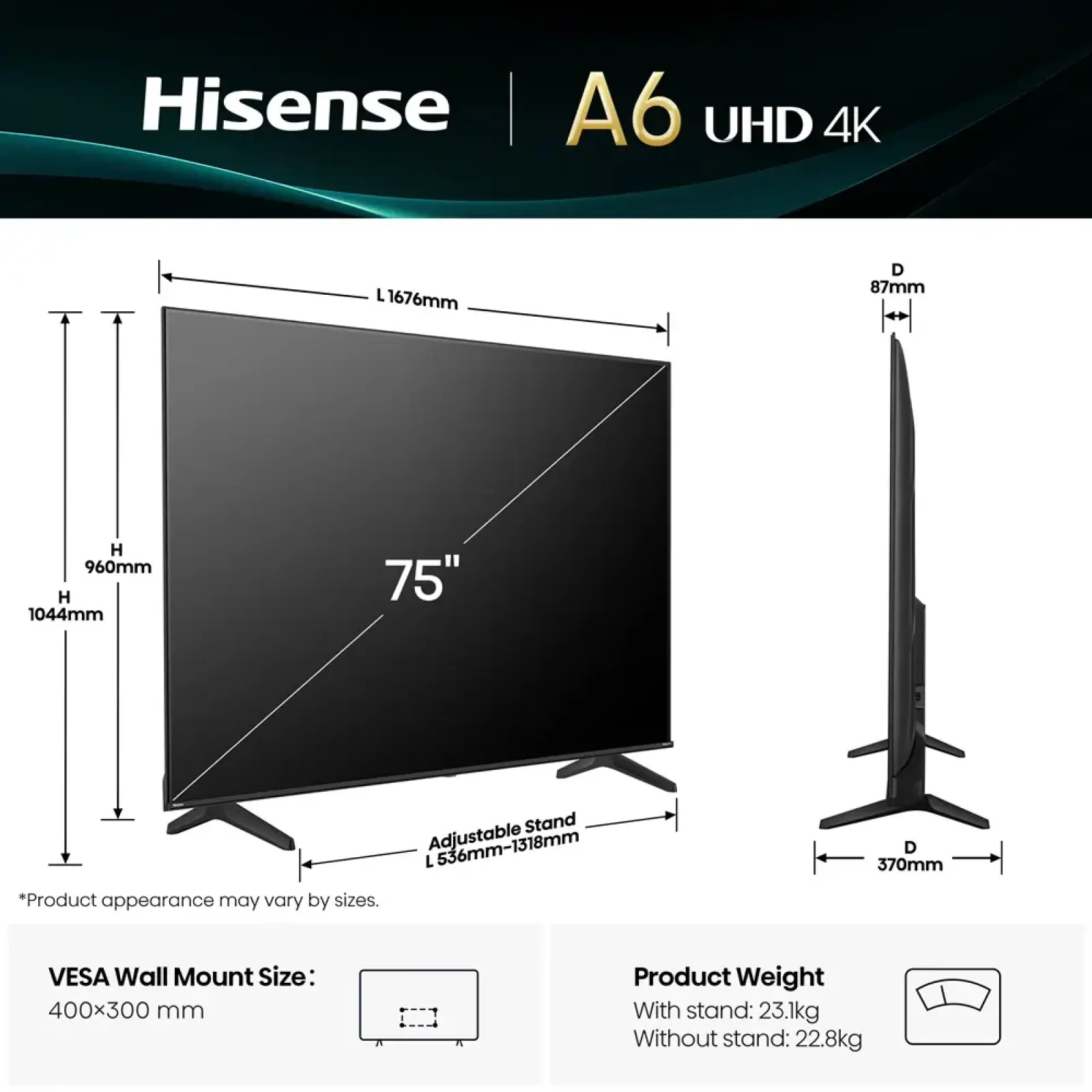 Телевизор Hisense 75A6Q UA