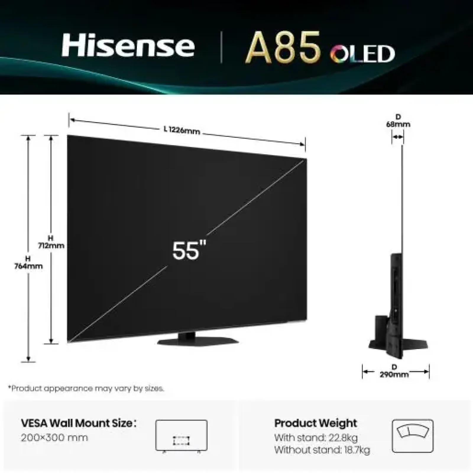 Телевізор Hisense 55A85Q UA