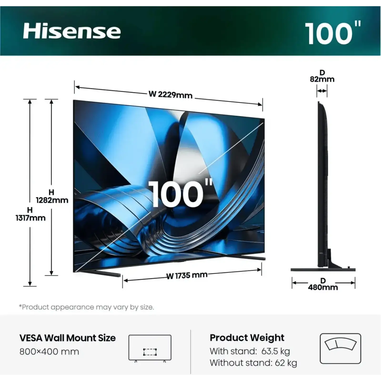 Телевизор Hisense 100U7SE UA
