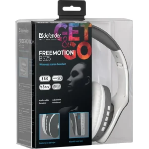 Навушники DEFENDER (63527) FreeMotion B525 Grey/White, Bluetooth UA