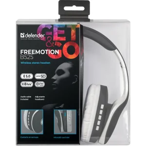 Навушники DEFENDER (63527) FreeMotion B525 Grey/White, Bluetooth UA