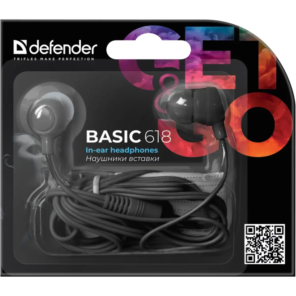 Навушники DEFENDER (63618) 1 Basic-618 Black UA