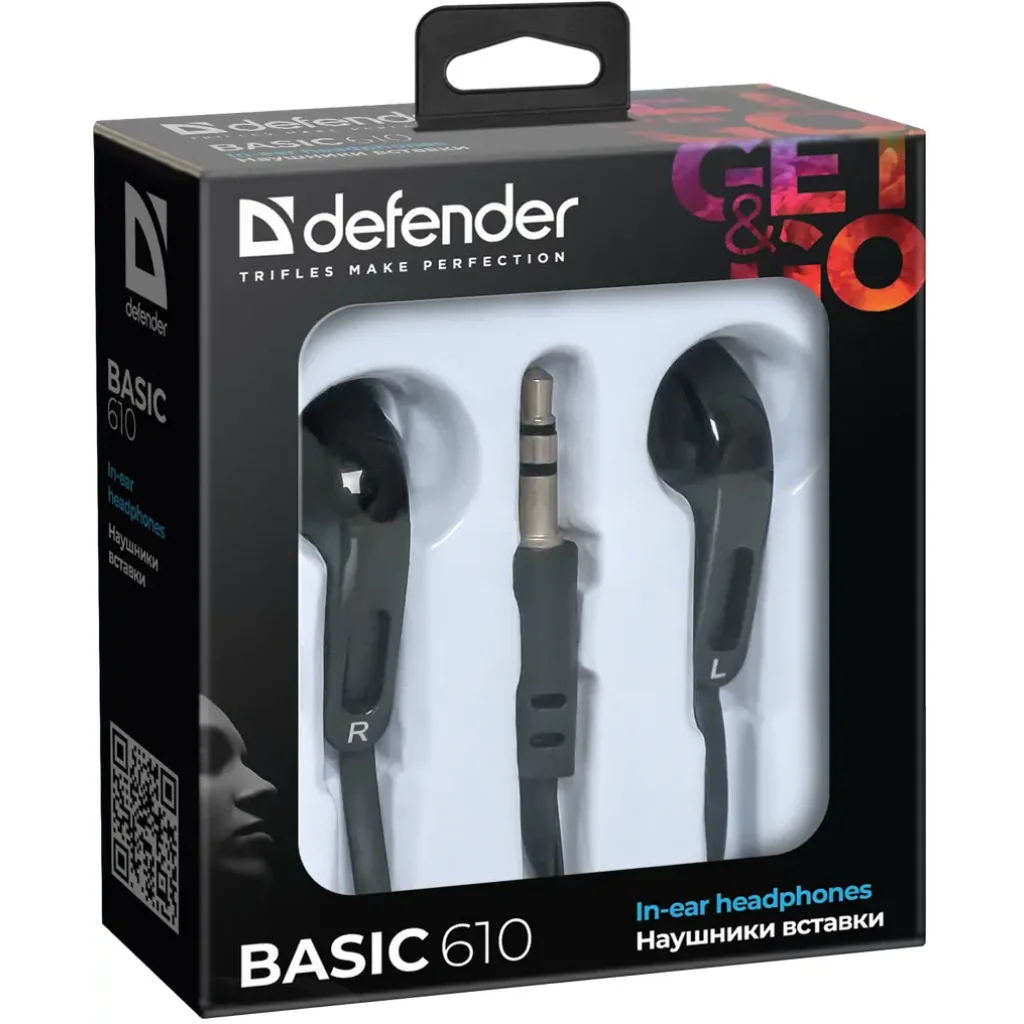 Навушники DEFENDER (63610) Basic-610 black UA