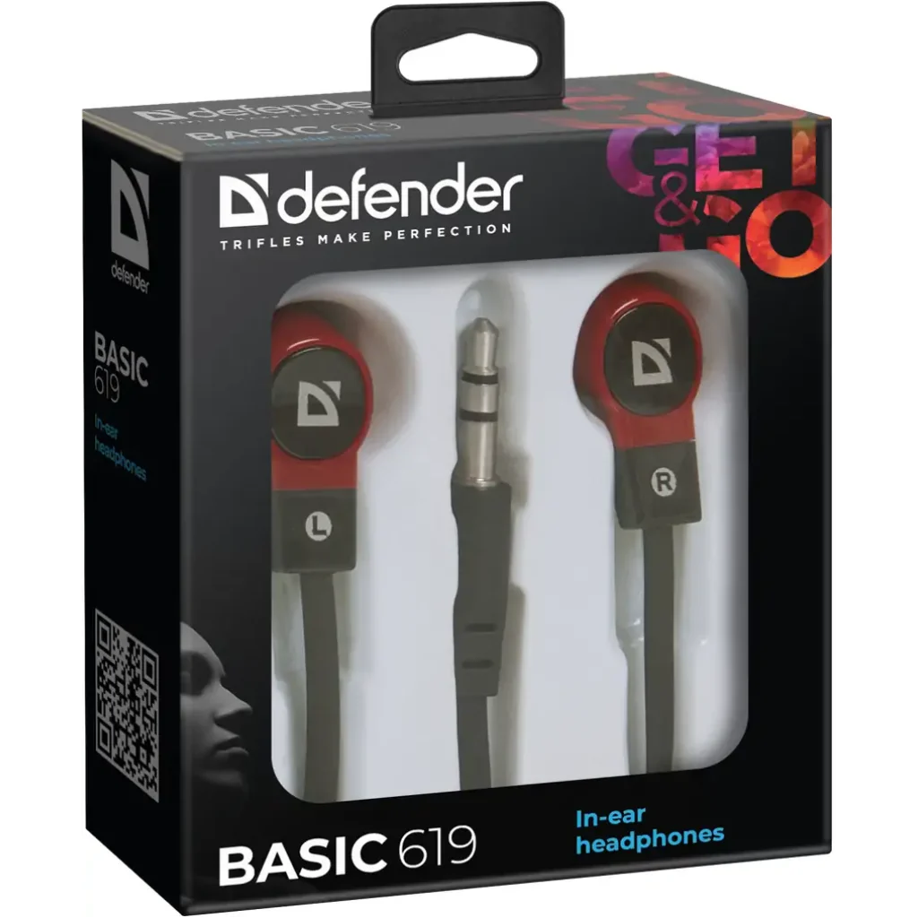 Навушники DEFENDER Basic-619 black/red UA