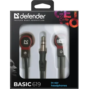 Навушники DEFENDER Basic-619 black/red UA