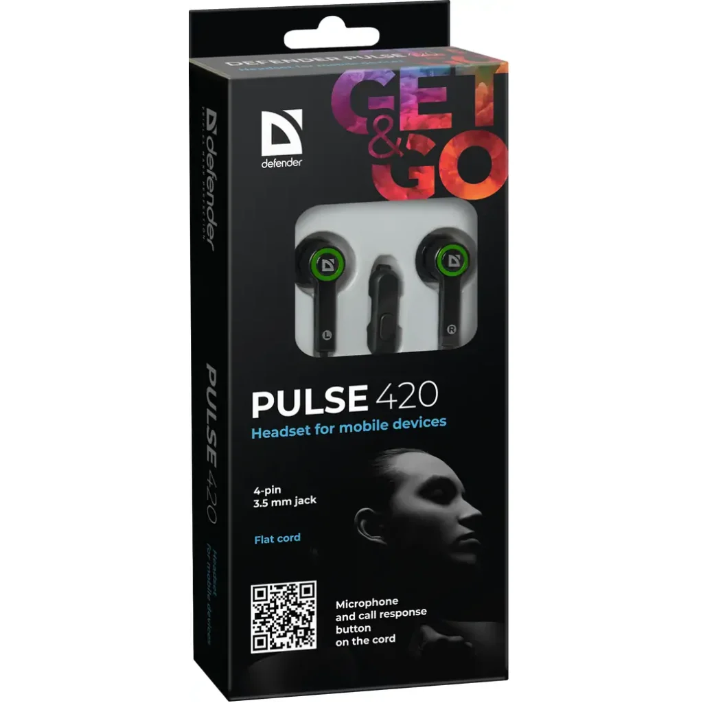 Навушники DEFENDER (63422) Pulse 420 Green UA