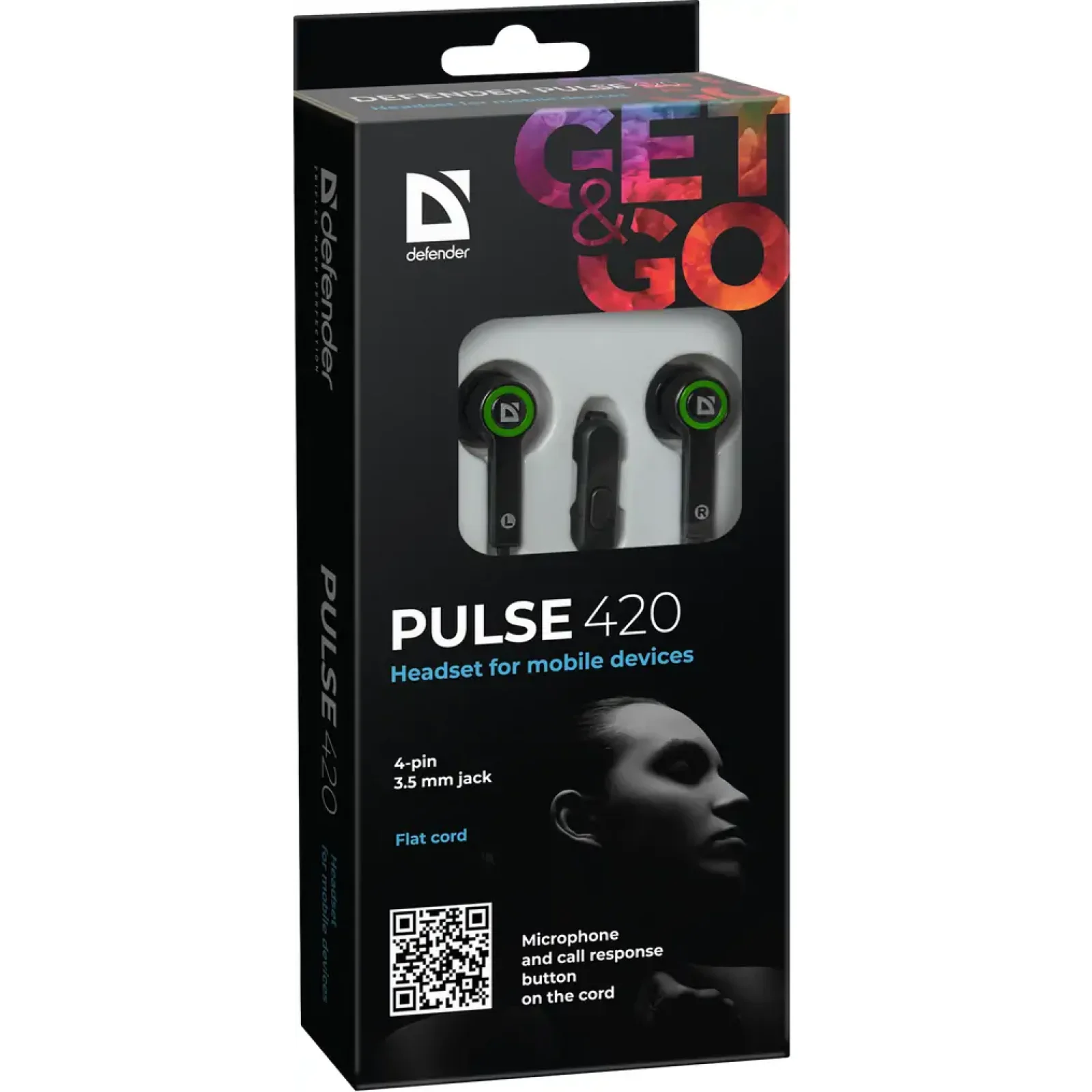 Навушники DEFENDER (63422) Pulse 420 Green UA
