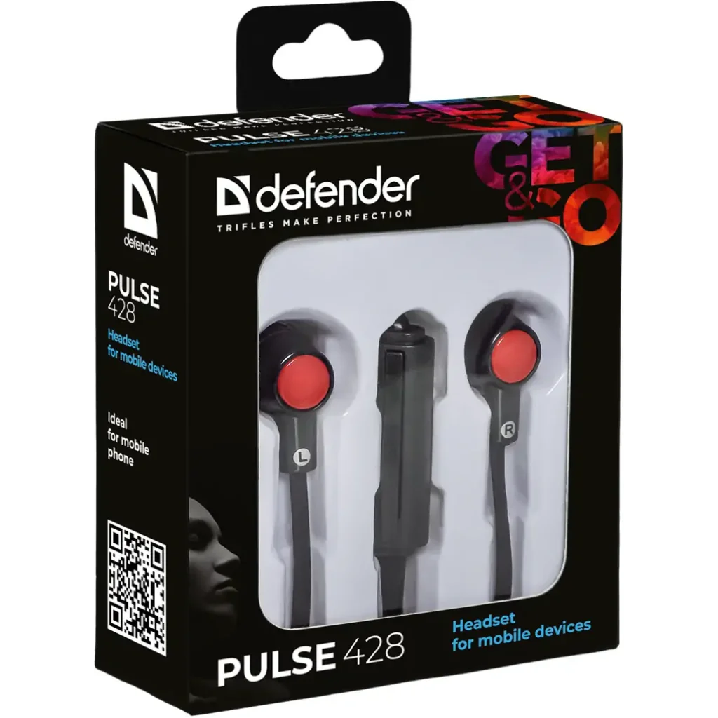 Навушники DEFENDER (63428) Pulse 428 Black/Red UA