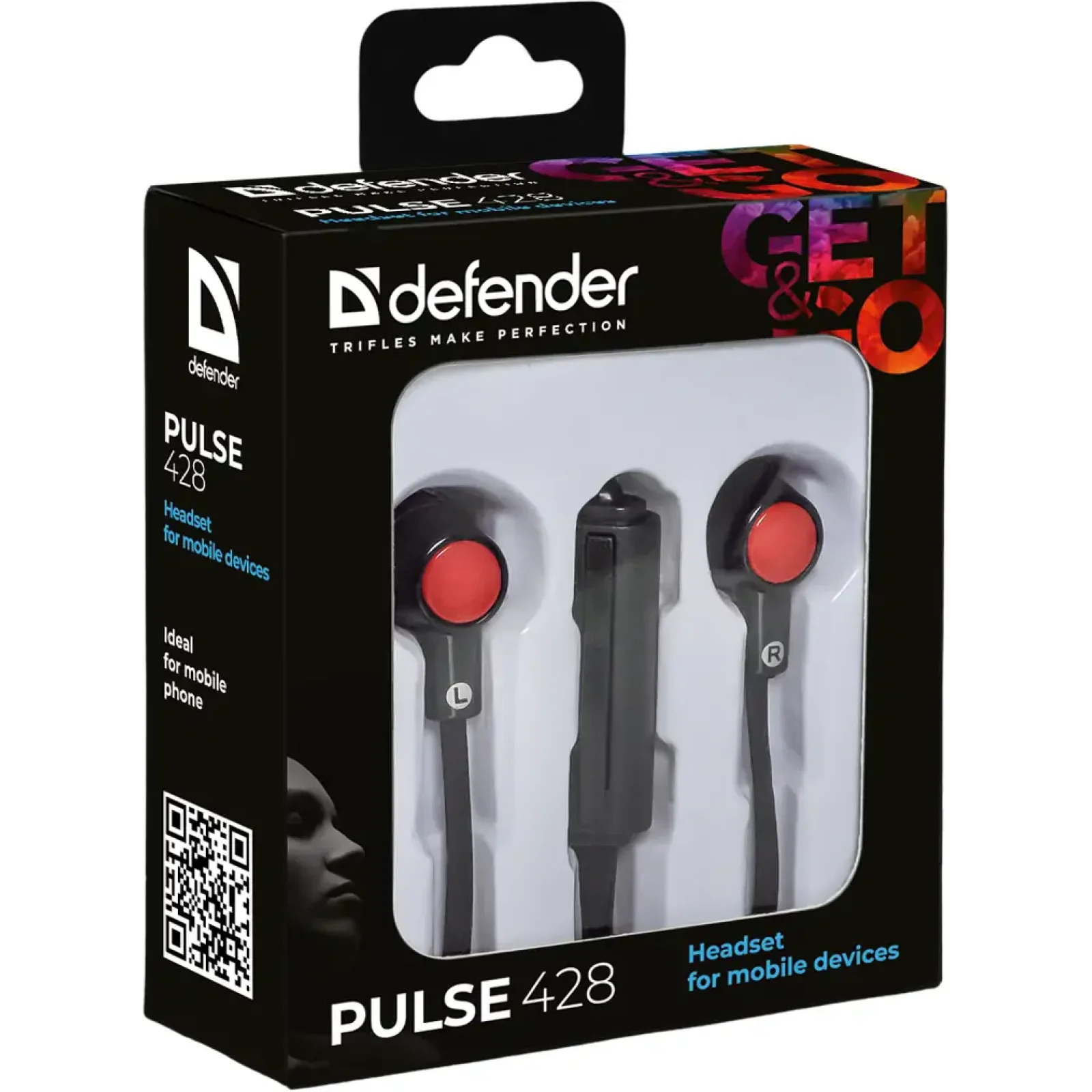 Наушники DEFENDER (63428) Pulse 428 Black/Red UA