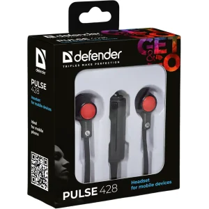 Навушники DEFENDER (63428) Pulse 428 Black/Red UA