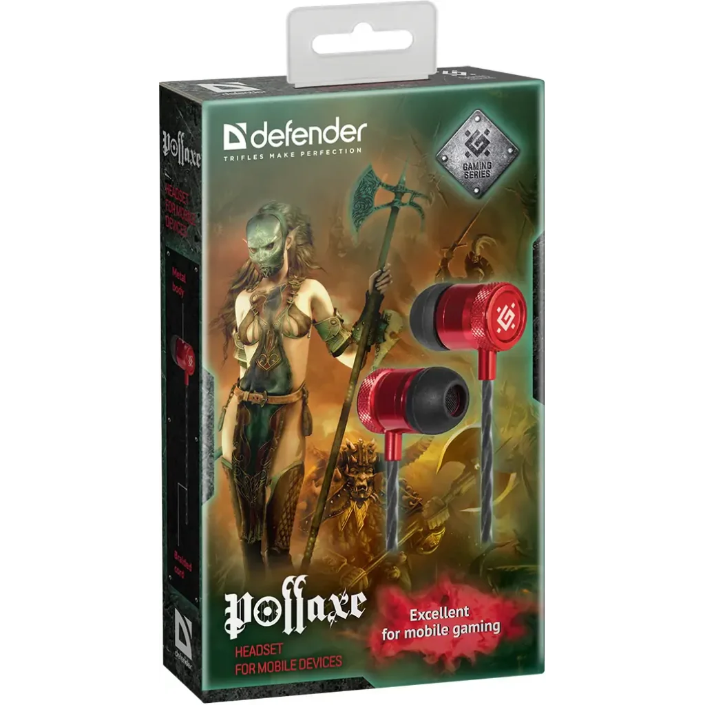 Навушники DEFENDER (64453) Pollaxe Black/Red 1.2 м UA